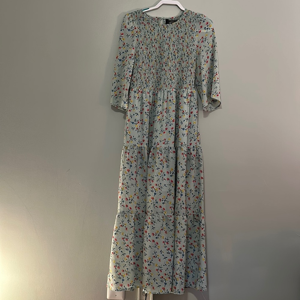 Beautiful EUC blue with flowers Code Mode maxi dress size large